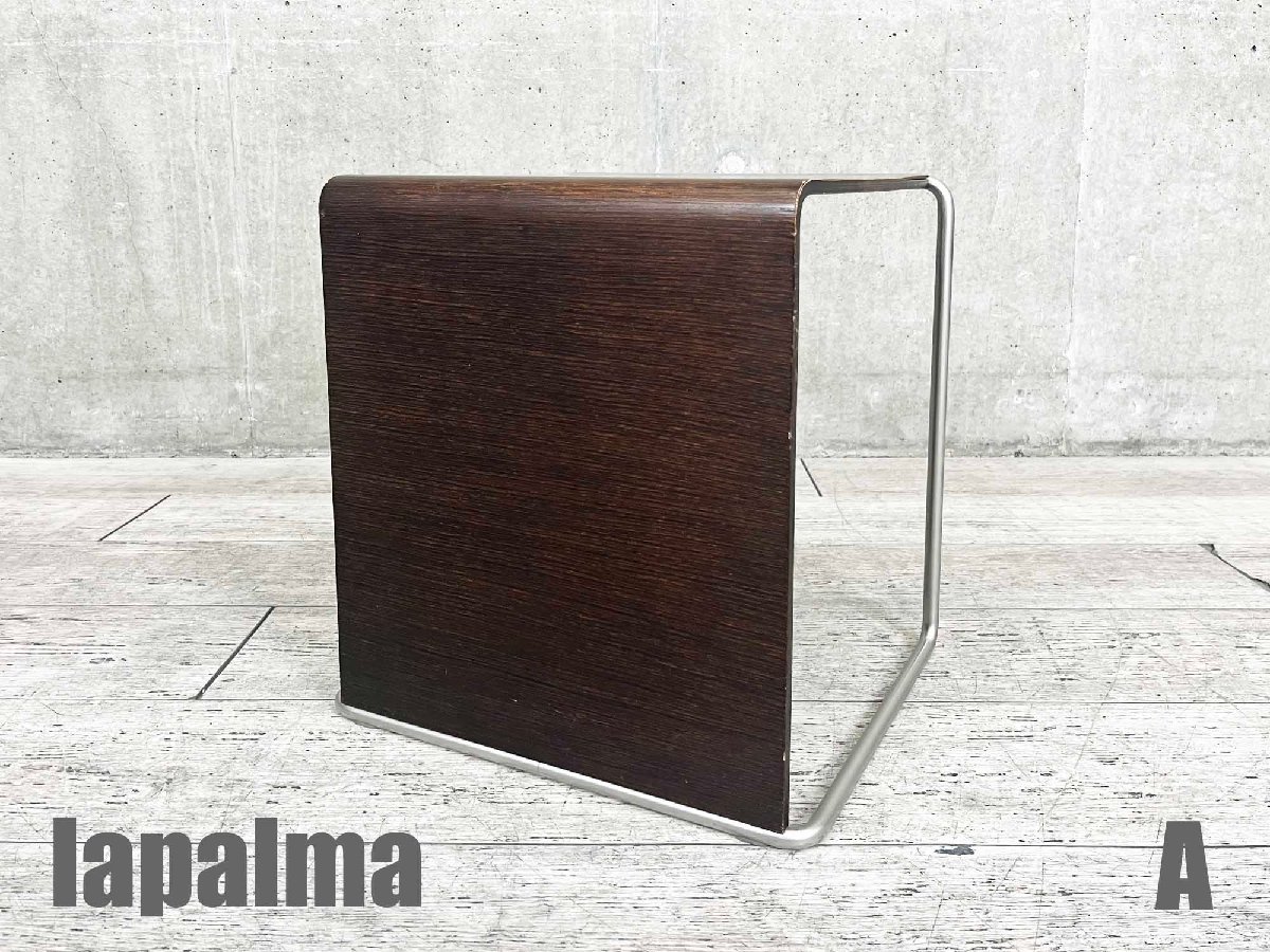 A)lapalma/ラパルマ■UENO STOOL / ウエノ スツール■オーク突板成型合板■ダークウォールナット色☆_画像1