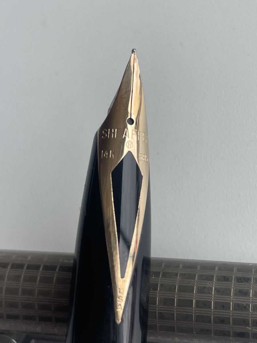 SHEAFFER シェーファー 万年筆 TARGA タルガ ペン先 14K USA製 スターリングシルバー 格子柄 筆記未確認 現状品です。 _画像2