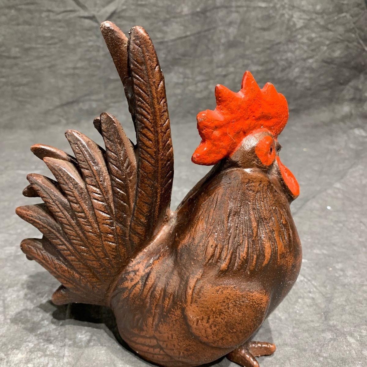 置物 オブジェ 縁起物 金属製　陶器　美術工芸品　ニワトリ　鶏　ゾウ　象　飾り物_画像3