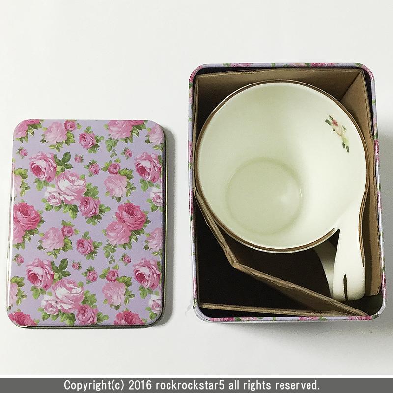 ロイヤルアーデン ギフト 缶入り スパイラル マグカップ ボーンチャイナ 薔薇 バラ 37378 新品〈セール20％OFFスタート〉_画像3