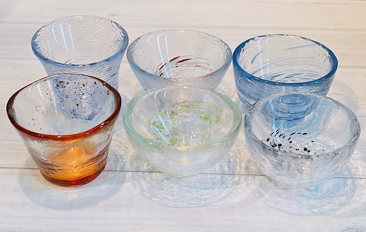 津軽びいどろ盃6個セット 食器 グラス タンブラー ガラス 小鉢 コップ