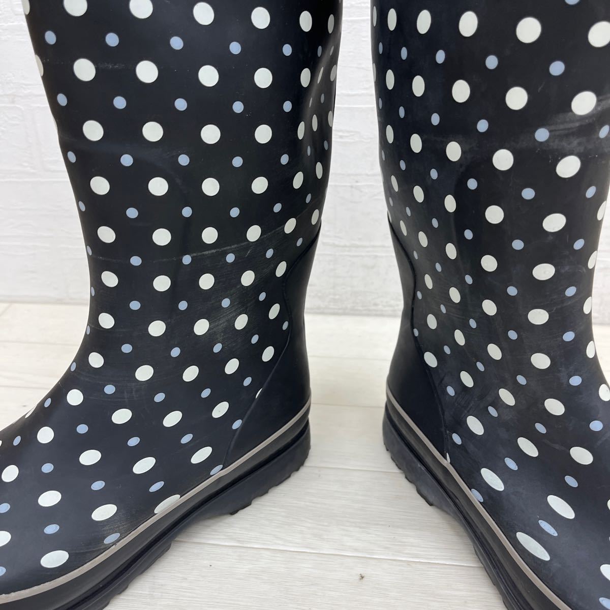 1342* hiromichi nakano Hiromichi Nakano shoes shoes long rain boots rain shoes boots dodo pattern black lady's 23.0