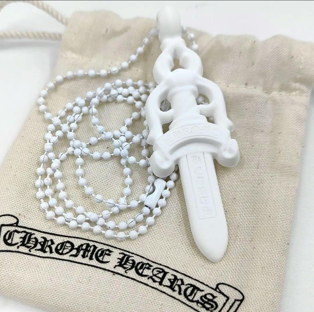 クロムハーツ ダガー シリコン ネックレス CHROME HEARTS 白