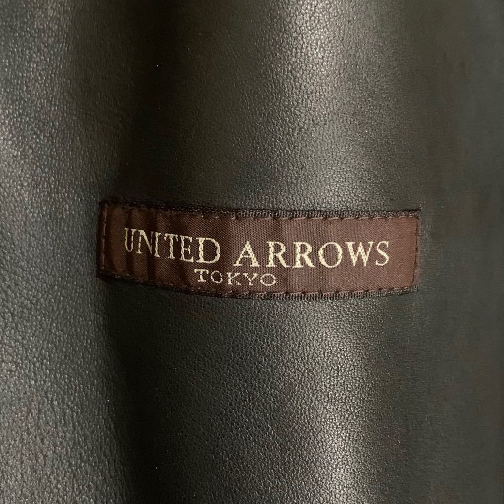 QQ▼ 良品 / 洗練されたデザイン!! '着心地抜群' UNITED ARROWS TOKYO ユナイテッドアローズ 羊革 レザー テーラードジャケット M アウター_画像8