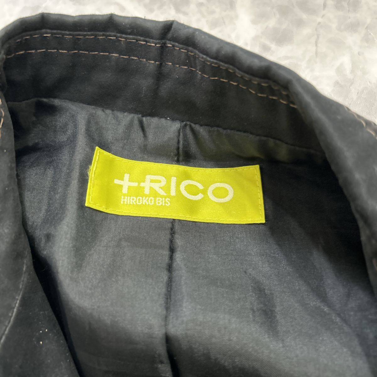 U @ 美品 '洗礼されたデザイン' +Rico HIROKO BIS ヒロコビス 長袖 薄手 シャツ ジャケット 9 レディース 婦人服 トップス BLACK 黒系_画像5