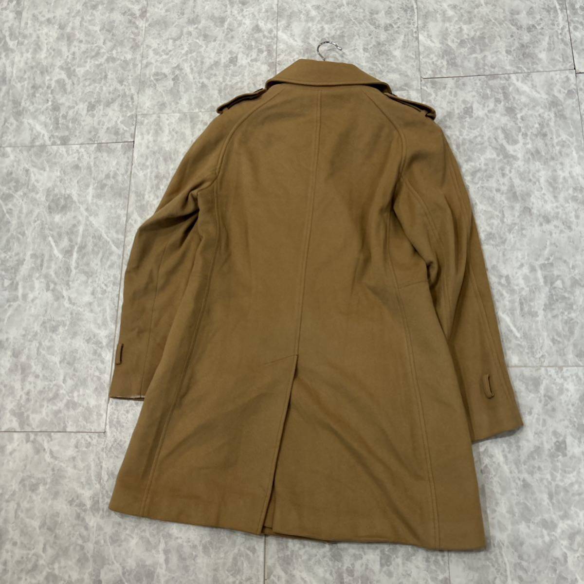 1円~ ＊ '高級感溢れる' BURBERRY LONDON バーバリー 高品質 カシミヤ混 メルトンウール トレンチコート size42 レディース アウター_画像4