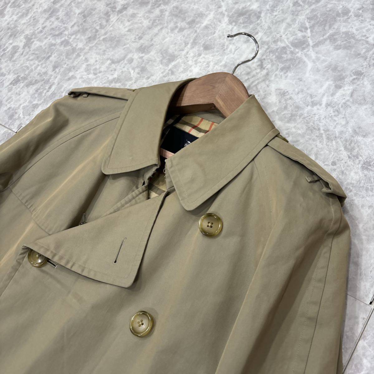 1円~ ＊ 日本製 '高級紳士服' 名作モデル BURBERRY LONDON バーバリー 裏地 ノバチェック トレンチコート 94-175-6 メンズ アウター _画像3