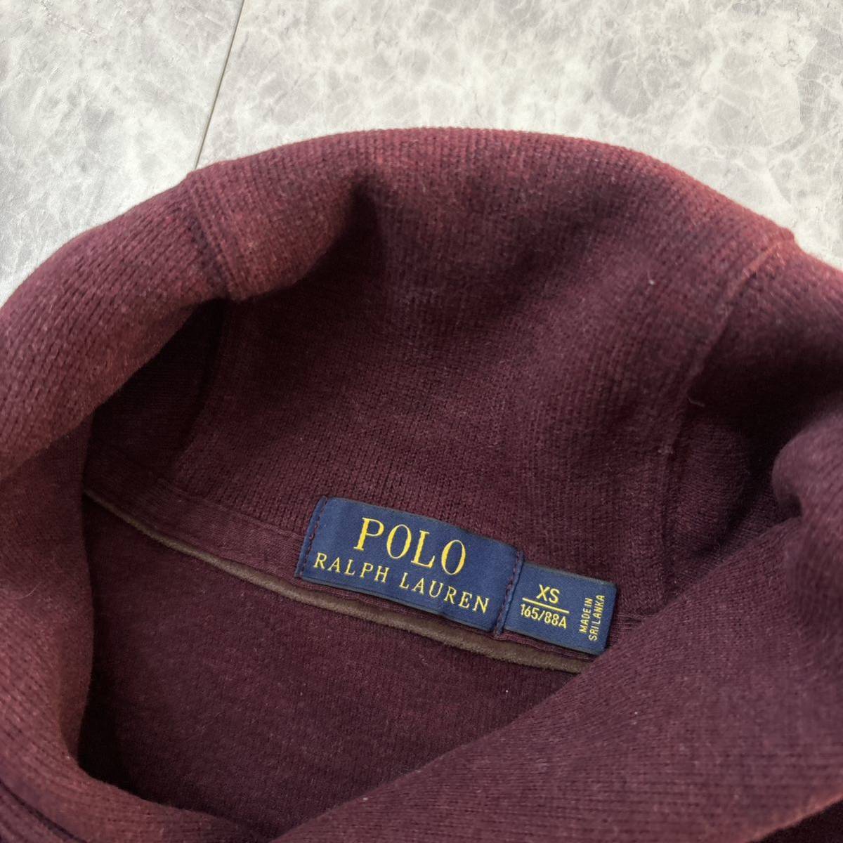 NN ＊ 良品 国内正規品 '人気 ポニー刺繍' POLO RALPH LAUREN ポロラルフローレン 長袖 スウェット ショールカラー トレーナー XS メンズ_画像5