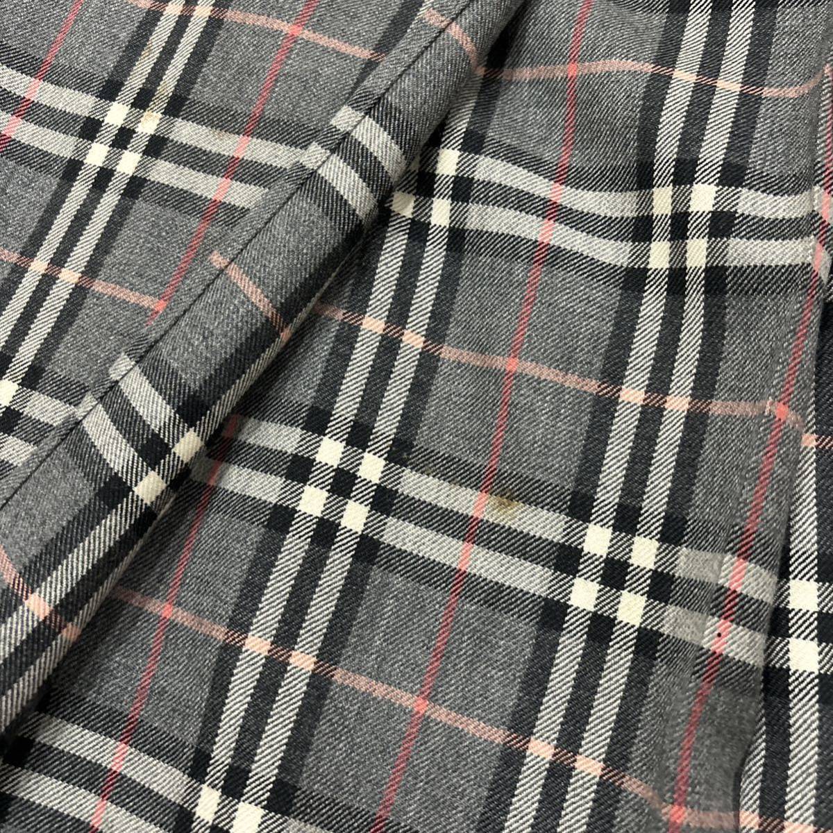 F ＊ 日本製 '高級婦人服' BURBERRY BLUE LABEL バーバリー ブルーレーベル 高品質 WOOL チェック柄 ラップ スカート 36 レディース_画像6