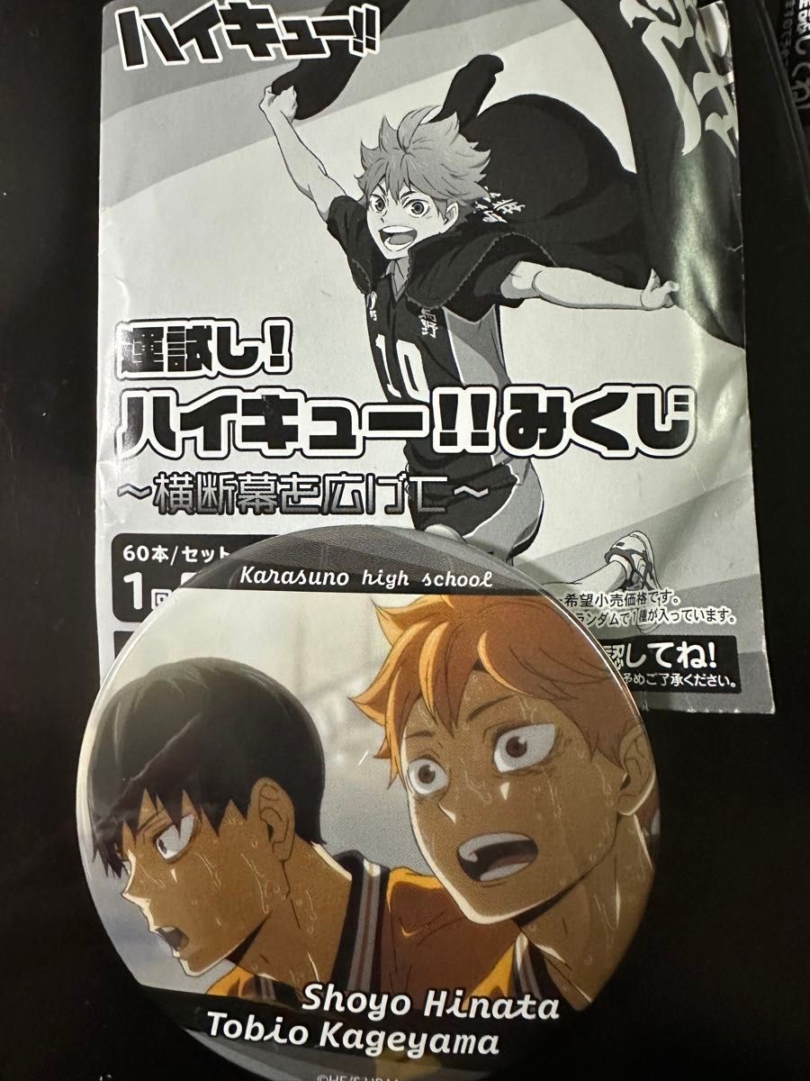 ハイキューみくじ 横断幕を広げて 日向翔陽 影山飛雄 缶バッジ