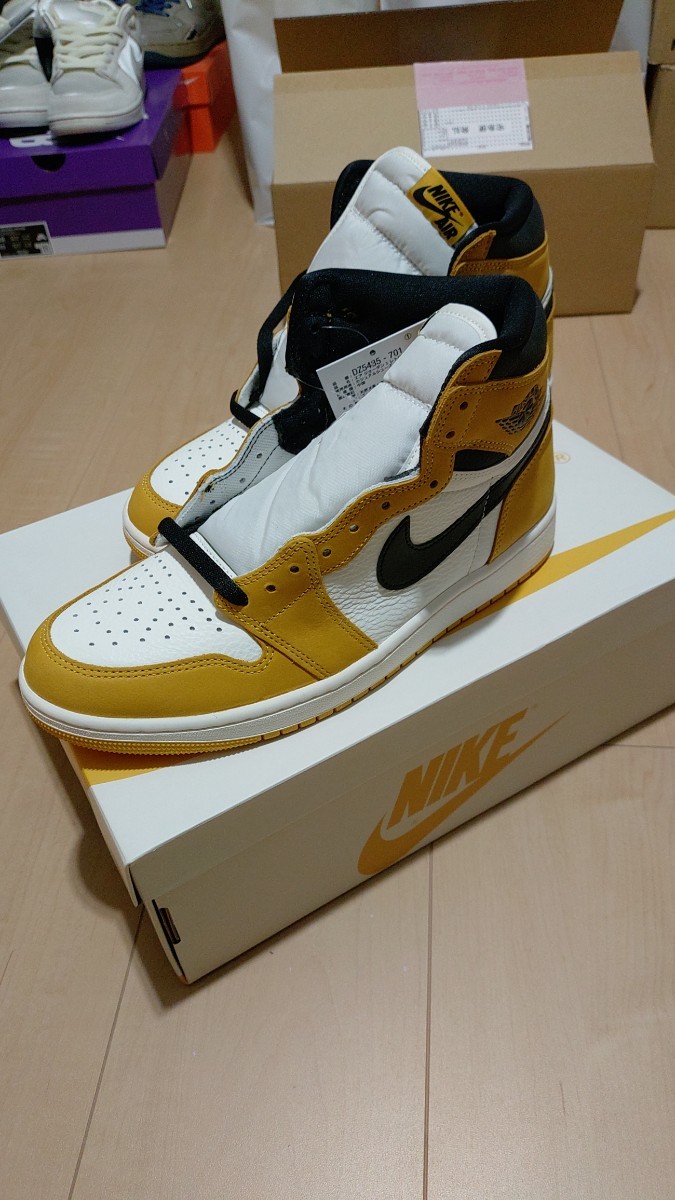 国内正規 新品未使用 Nike Air Jordan 1 Retro High OG Yellow Ochreナイキ ジョーダン1 イエローオークル 27.0cm_画像6