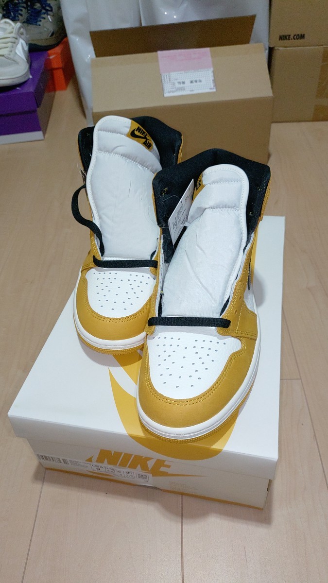 国内正規 新品未使用 Nike Air Jordan 1 Retro High OG Yellow Ochreナイキ ジョーダン1 イエローオークル 27.0cm_画像7