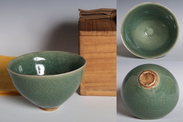 Yahoo!オークション - 8412 中国陶器 青磁茶碗(四方桟木箱) 茶碗 Yahoo!オークション - 8412 中国陶器 青磁茶碗(四方桟木箱) 茶碗