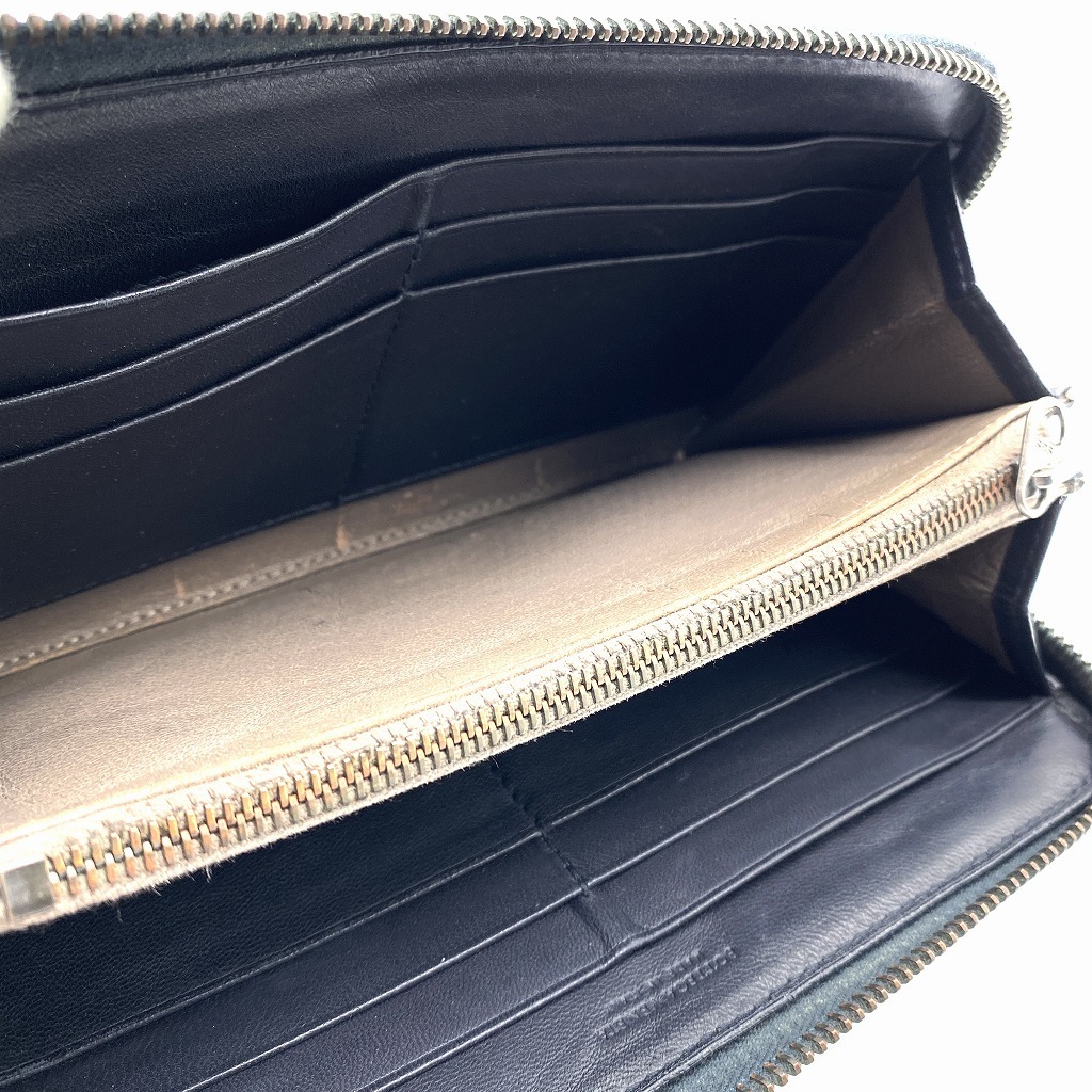 BOTTEGA VENETA Round Zip Long Wallet Intrecciato Black ラウンドファスナー 長財布 イントレチャート ブラックの画像9