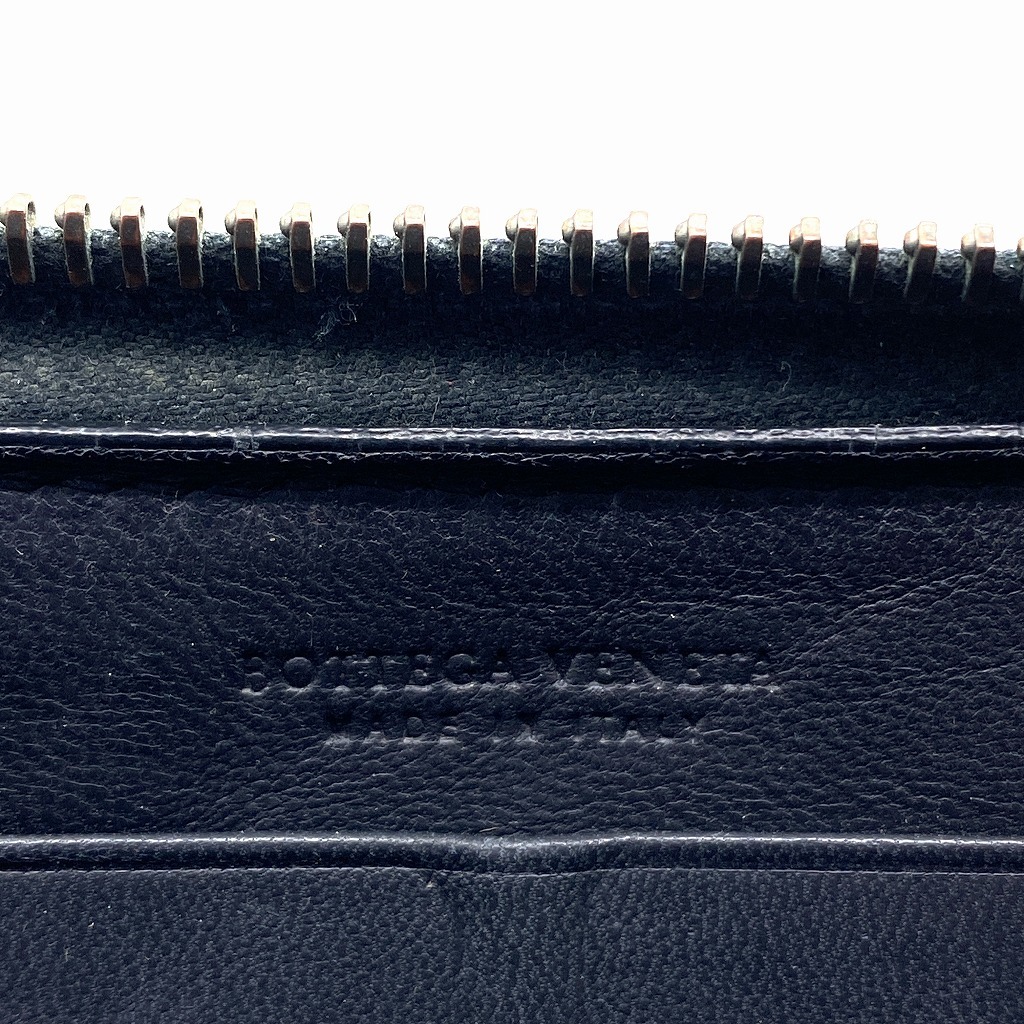 BOTTEGA VENETA Round Zip Long Wallet Intrecciato Black ラウンドファスナー 長財布 イントレチャート ブラックの画像8