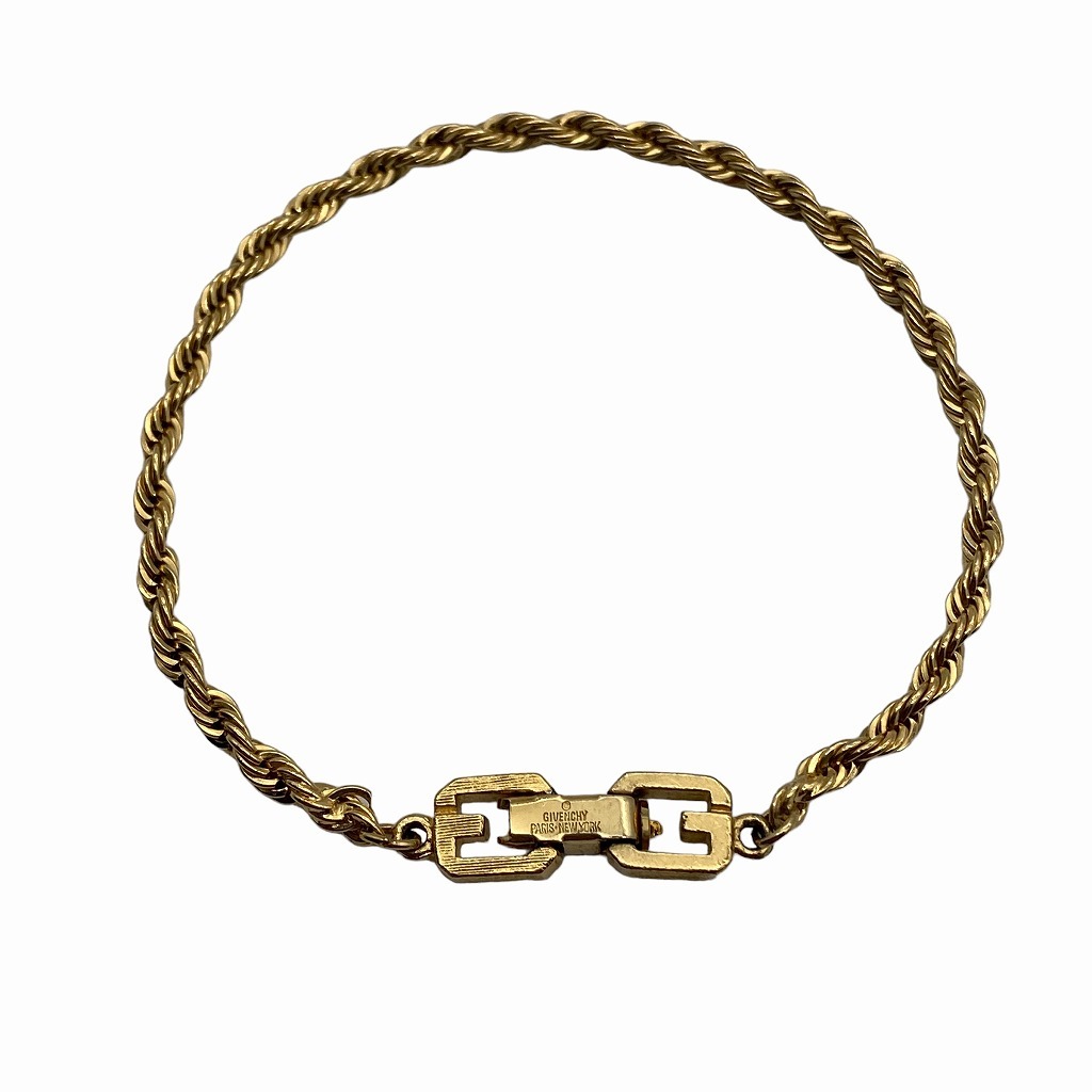 GIVENCHY Gold Bracelet Rope Chain ジバンシー ゴールド ブレスレット ロープチェーン_画像1