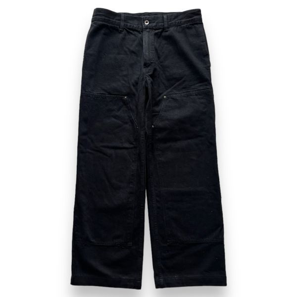 美品 VAPORIZE ヴェイパライズ Denim Double Knee Pants デニム ダブルニー パンツ 13oz ワーク ストレート ワイド XL ブラック 黒_画像1