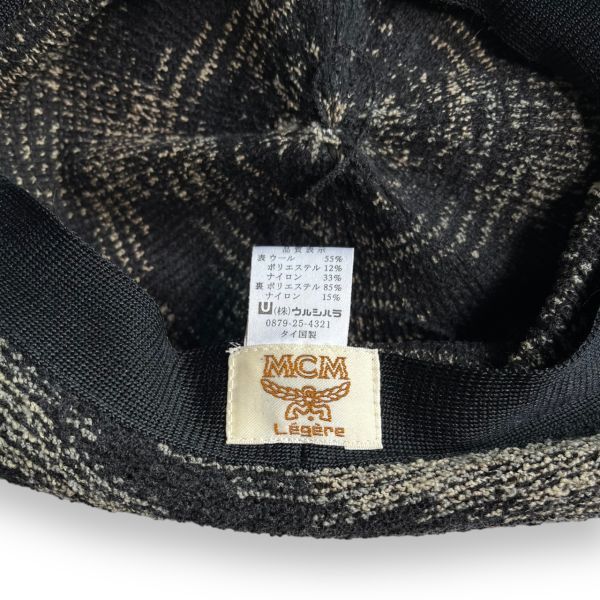 国内正規 MCM legere エムシーエム レジェール 刺繍 ロゴ バケットハット 帽子 キャップ 服飾小物 古着 54cm ブラック系_画像4