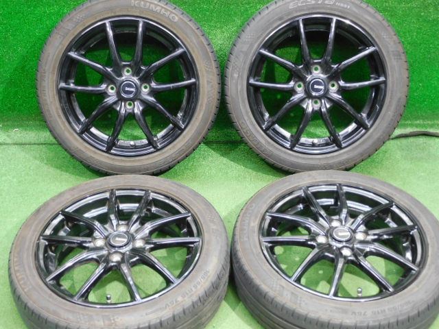 中古 ホイールタイヤ 4本 165/55R15 2018年製 8分山 Gスピード G-02 スタッドレス タイヤ KUMHO ECSTA HS51_画像1