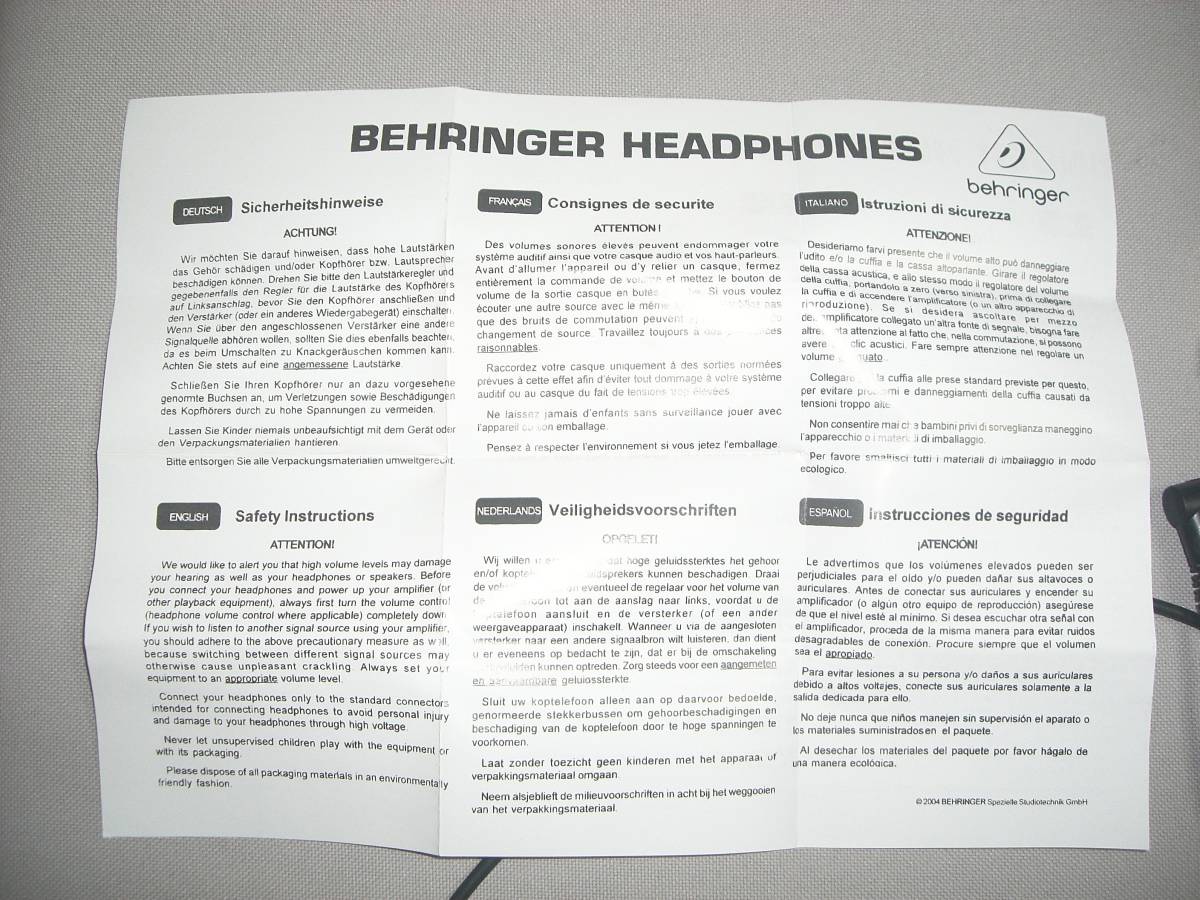 Behringer ベリンガーヘッドフォンHPS5000_画像7