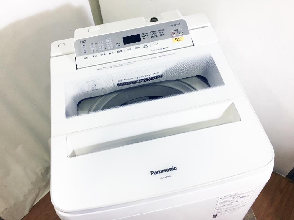 送料無料★極上超美品 中古★Panasonic 8kg しっかり洗う「パワフル滝洗いコース!!」槽洗浄搭載！洗濯機【NA-FA80H6】CY9W_画像2