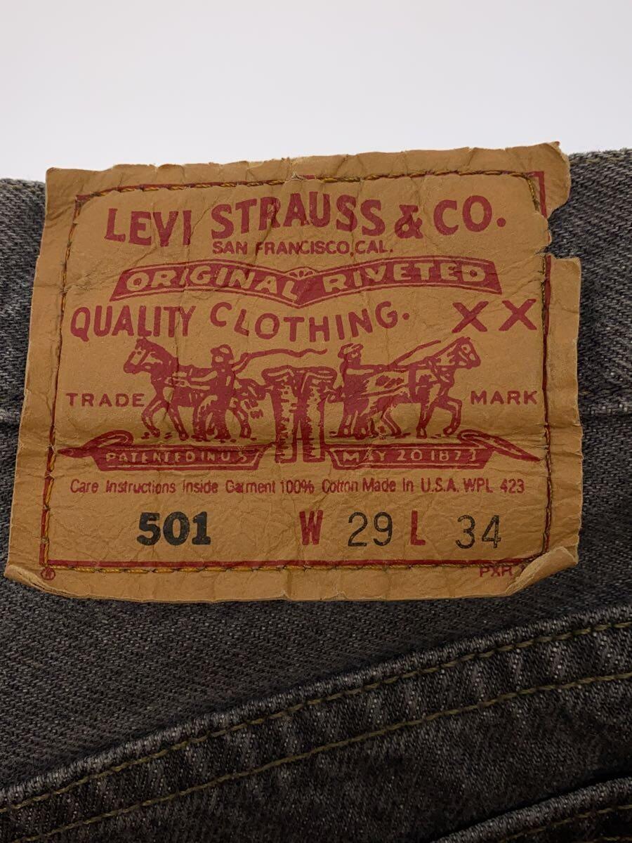 Levi’s◆90s/先染め/USA製/ボトム/29/コットン/GRY/無地/裾上げ有_画像4