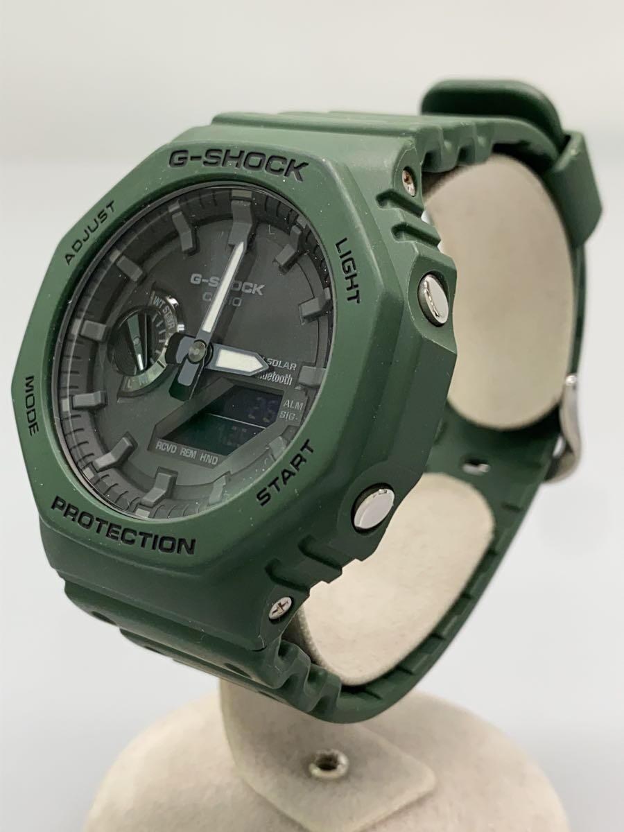 CASIO◆ソーラー腕時計_G-SHOCK/デジアナ/GRN_画像2