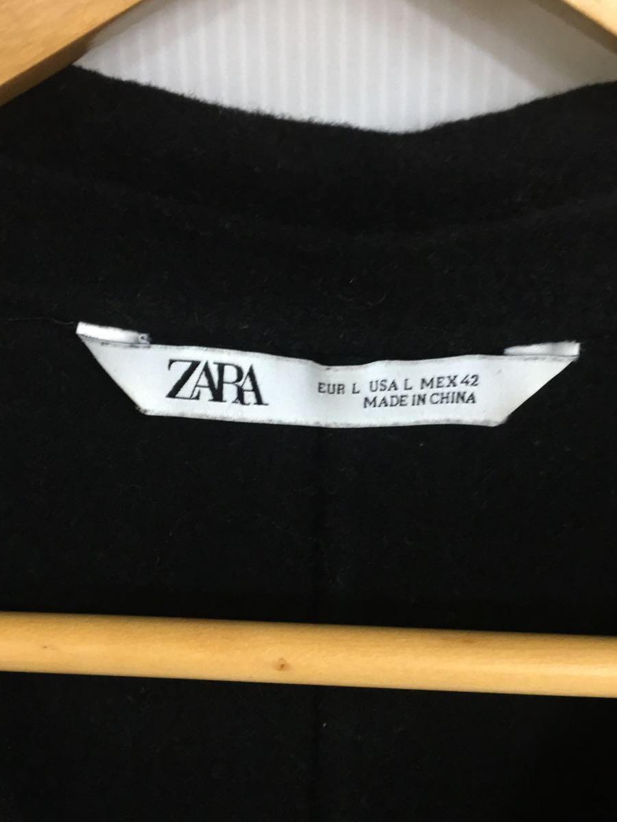 ZARA◆チェスターコート/L/ウール/BLK/無地/5854/410/800_画像3