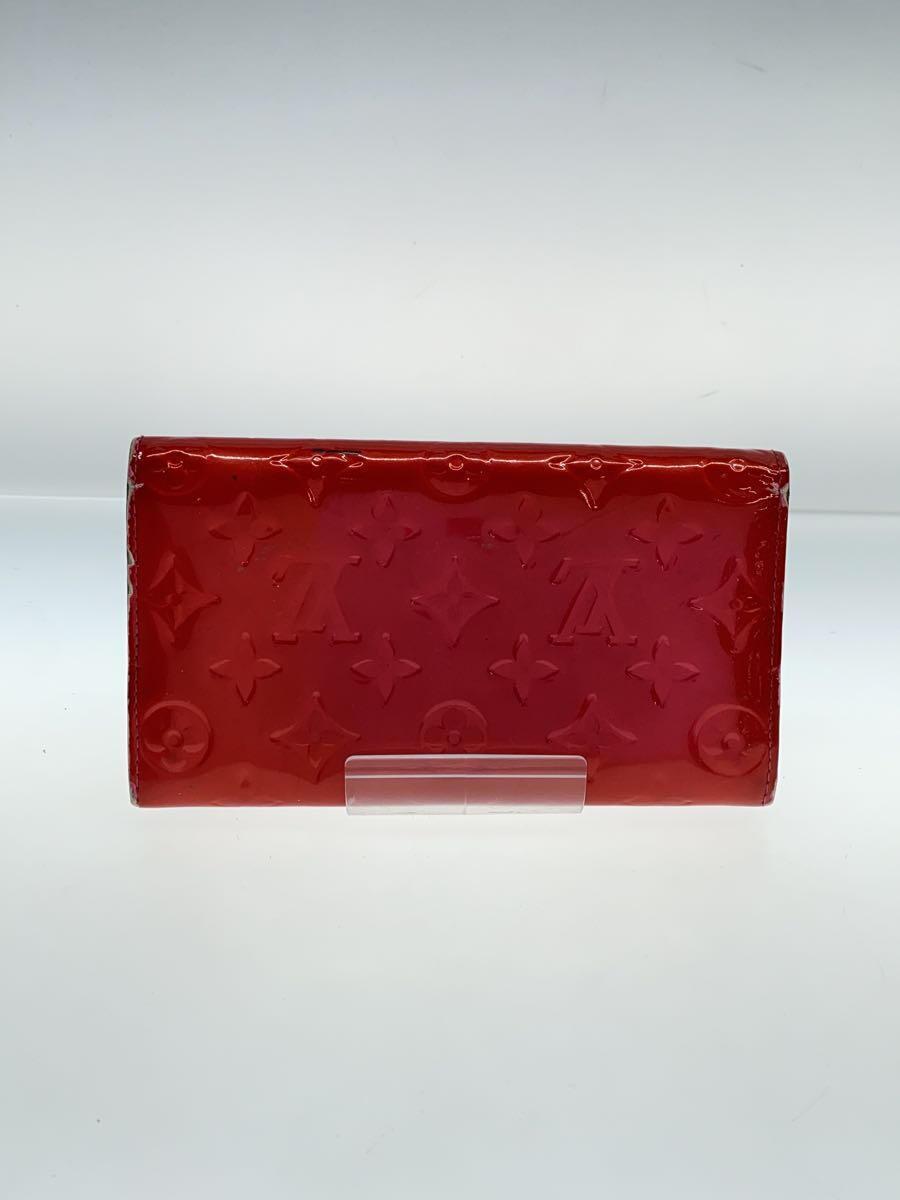 LOUIS VUITTON◆ポルト・フォイユ・サラ_モノグラム・ヴェルニ_RED/エナメル/RED/レディース_画像2