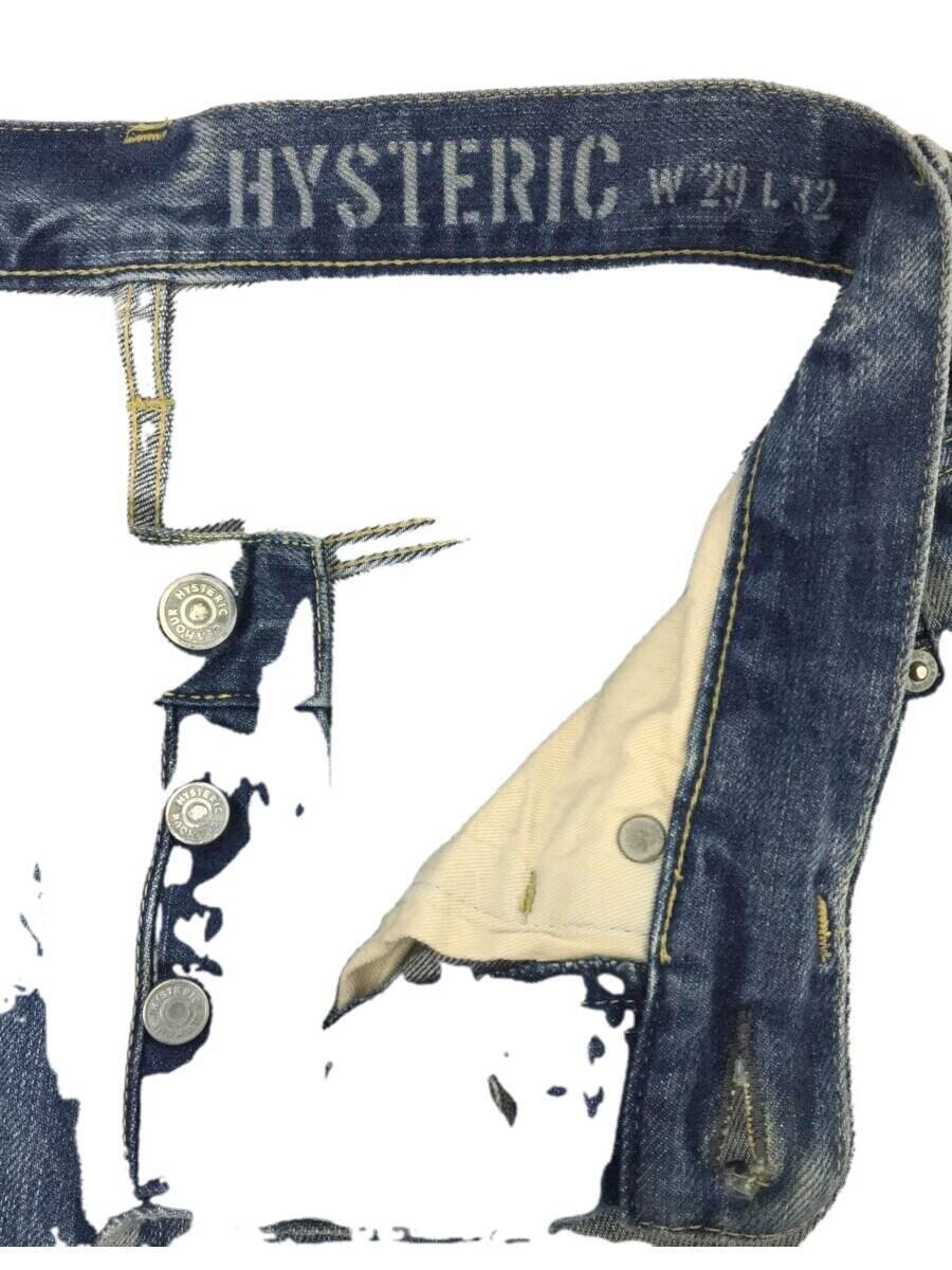 HYSTERIC GLAMOUR◆ストレートパンツ/29/コットン/BLU/無地/HYSTERIC_画像3