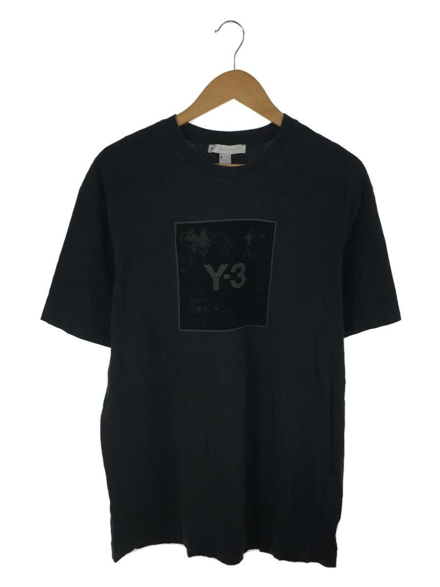 Y-3◆スクエアラベルロゴ Tシャツ/L/コットン/BLK/HB3332