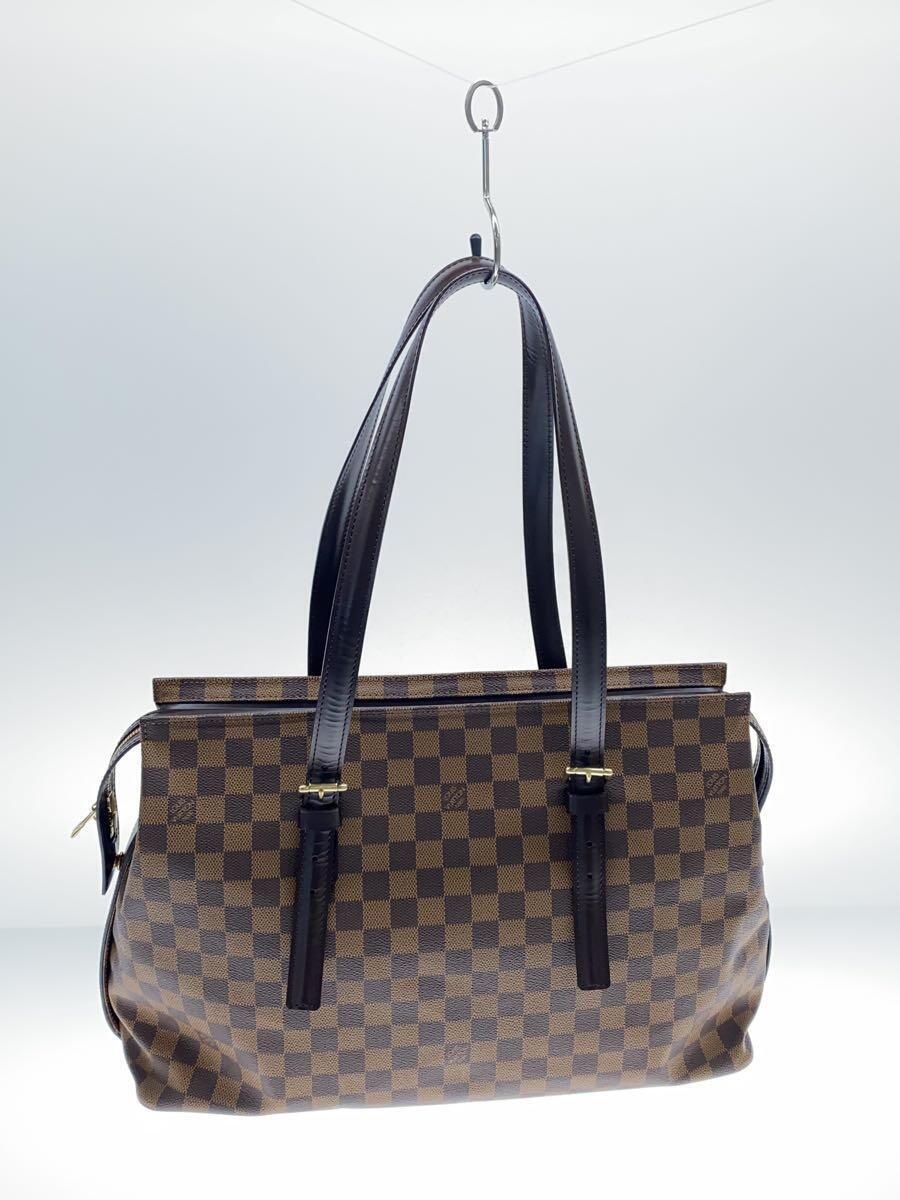 LOUIS VUITTON◆チェルシー_ダミエ・エベヌ_BRW/PVC/ブラウン/N51119/ルイヴィトン_画像3