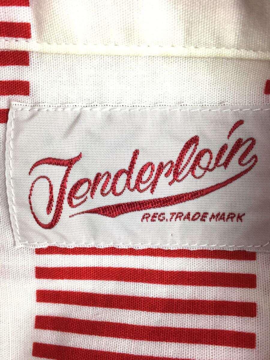 TENDERLOIN◆半袖シャツ/XS/コットン/RED/チェック_画像3