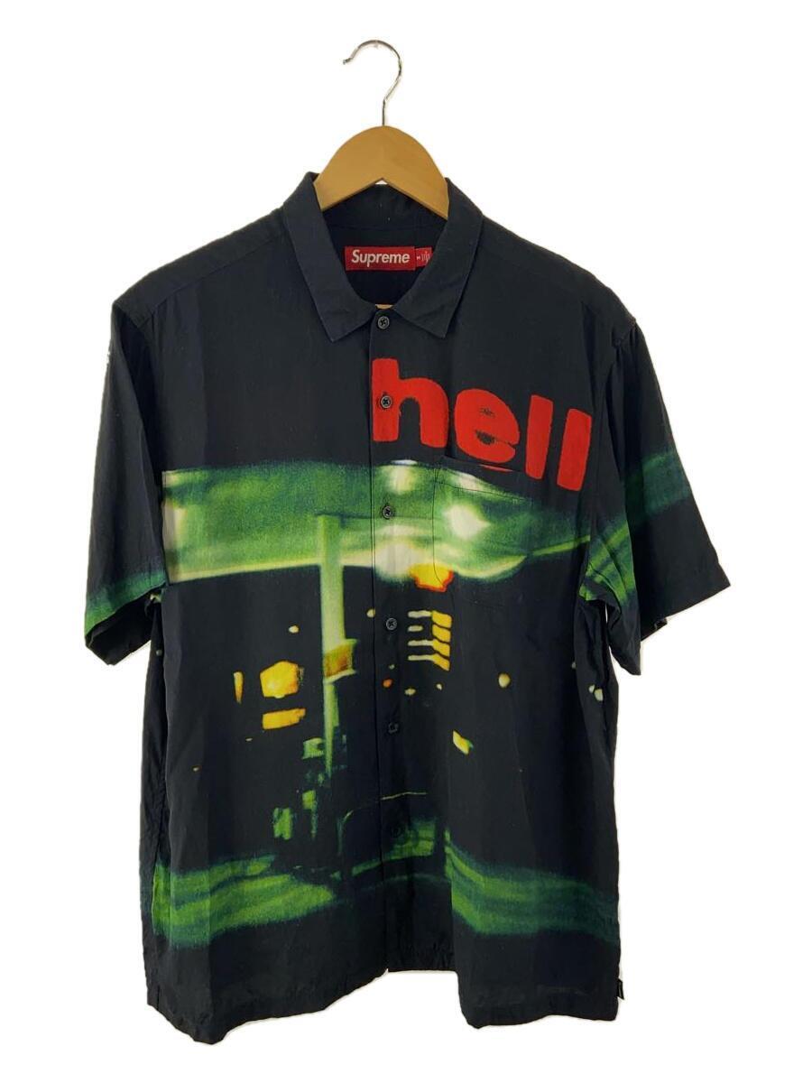 Supreme◆23AW/Hell S/S Shirt/半袖シャツ/M/レーヨン/ブラック