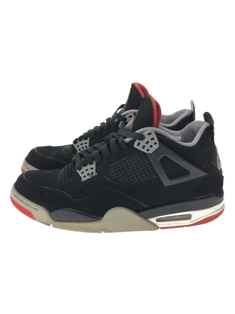 NIKE◆AIR JORDAN 4 RETRO/エアジョーダンレトロ/ブラック/308497-060/28.5cm/BLK_画像1