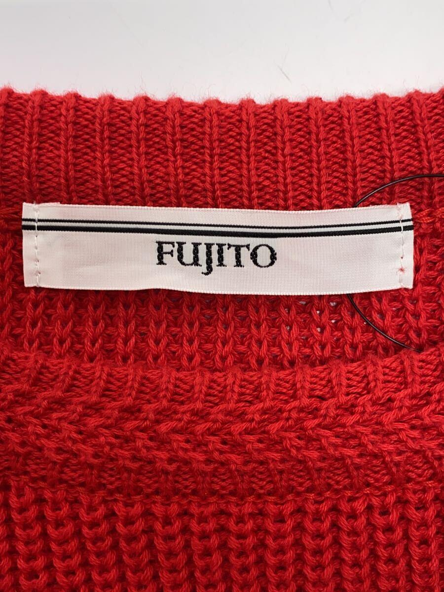 FUJITO◆セーター(厚手)/2/コットン/RED_画像3