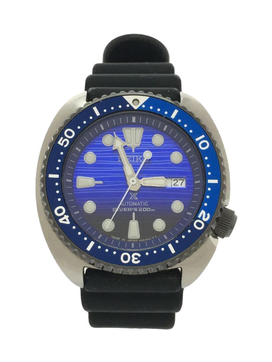 SEIKO◆自動巻腕時計/アナログ/ステンレス/BLU/SLV/4R36-05H0/AirDivers200m