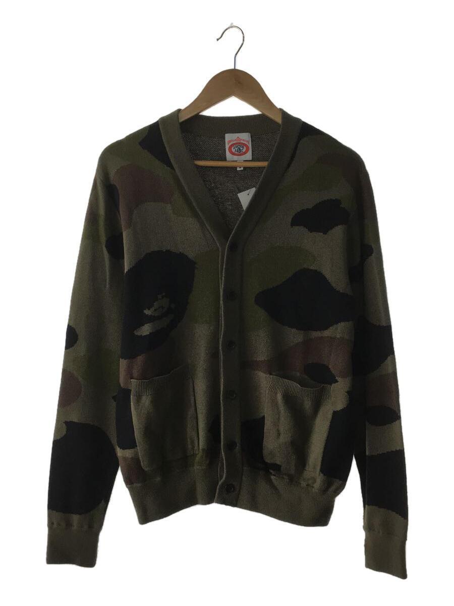 A BATHING APE◆カーディガン(厚手)/M/コットン/KHK/カモフラ/1930-120-001