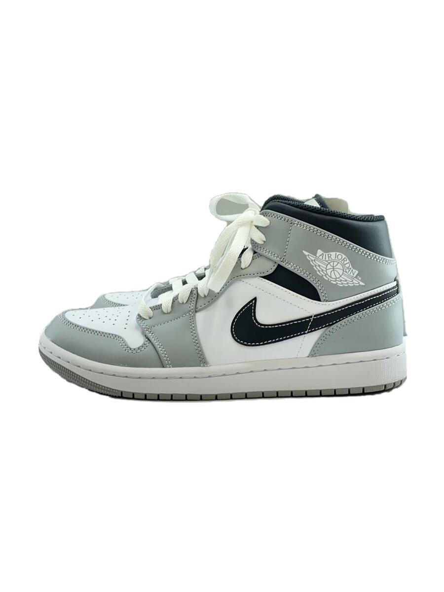 NIKE◆AIR JORDAN 1 MID_エア ジョーダン 1 ミッド/ハイカットスニーカー/26cm/ホワイト