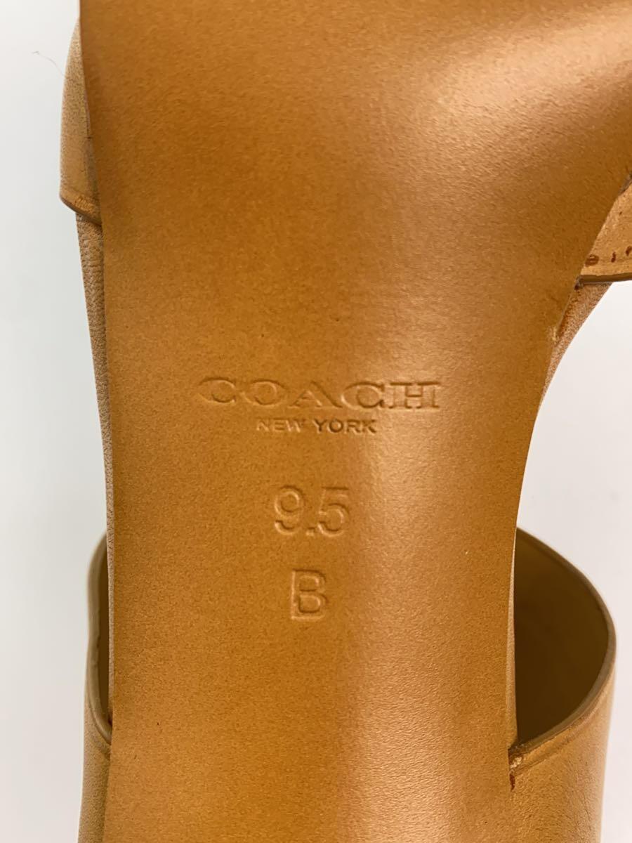 COACH*WEXWOOD SEMI MATTE CALF/ sandals /US9.5/ Camel / leather /A6947