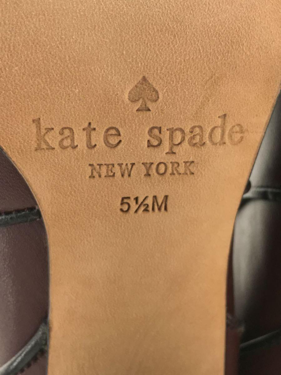 kate spade new york◆ロングブーツ/US5.5/BRD/レザー/S851016_画像4