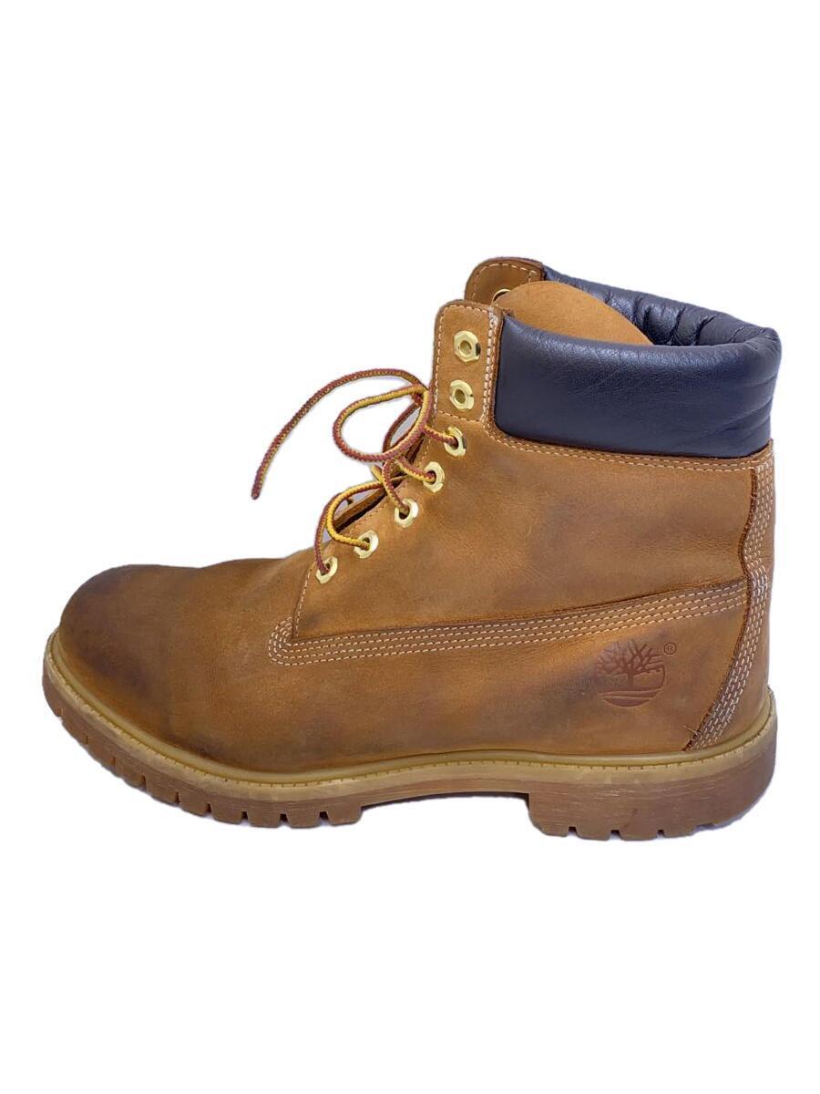 Timberland◆レースアップブーツ/-/CML/レザー/10061 A7559/ロゴ/ブラウン_画像1