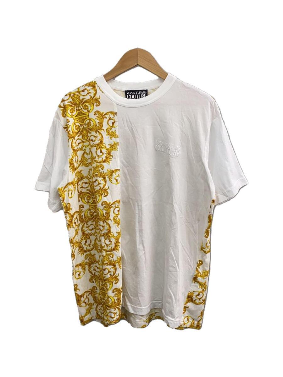 VERSACE JEANS COUTURE◆Tシャツ/XL/コットン/WHT/総柄/641-221-027-245/バロック