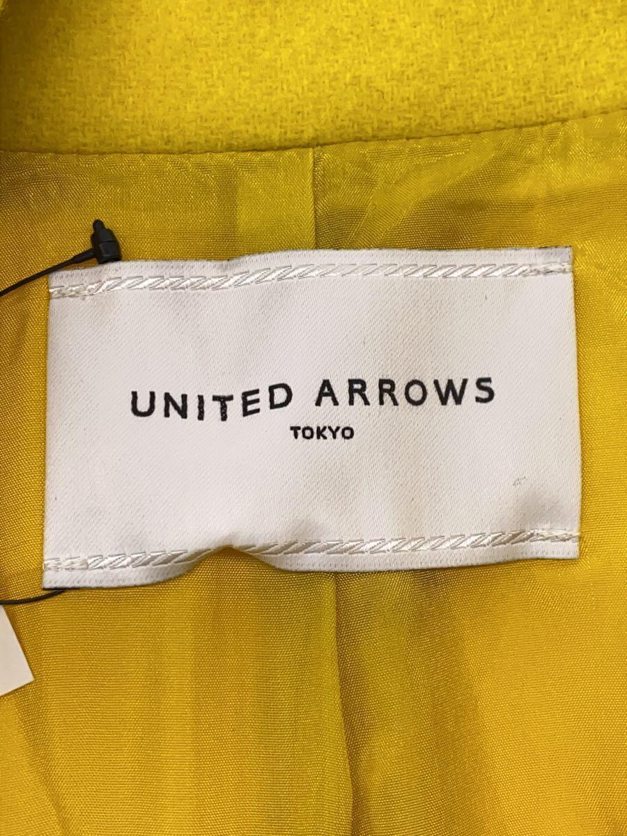 UNITED ARROWS◆メルトンPコート/36/ウール/YLW/無地/1525-144-4331_画像3