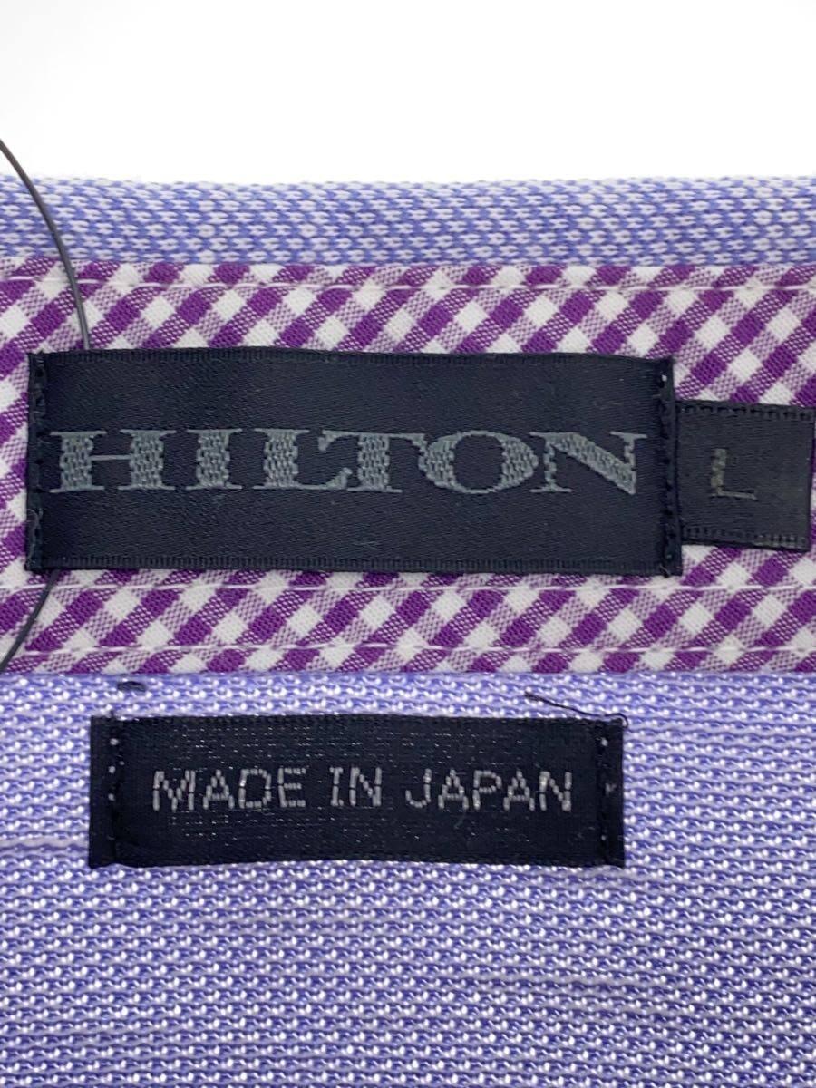 HILTON◆ポロシャツ/L/コットン/BLU_画像3