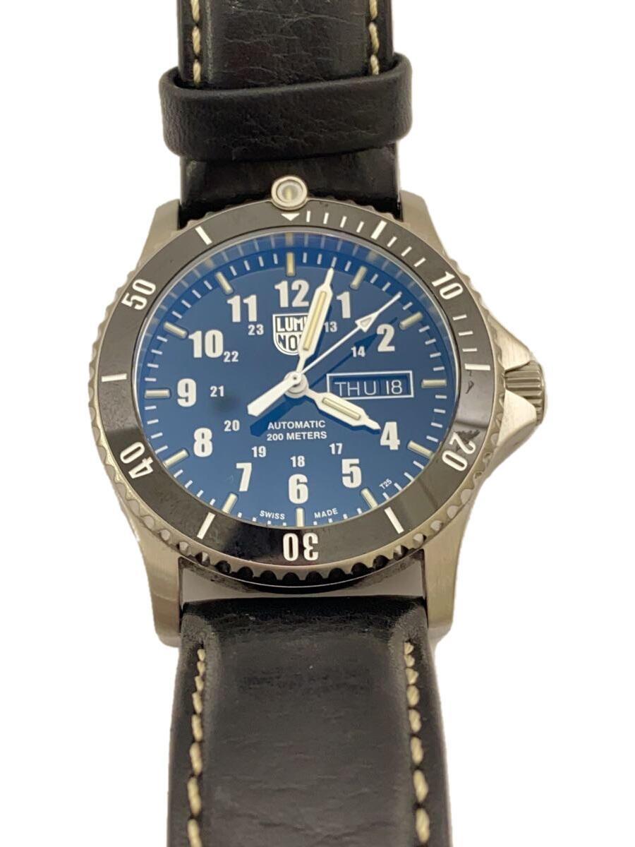 LUMINOX◆自動巻腕時計/アナログ/レザー/ブラック/BLK/SS/0920.0509 Ref.0921_画像1