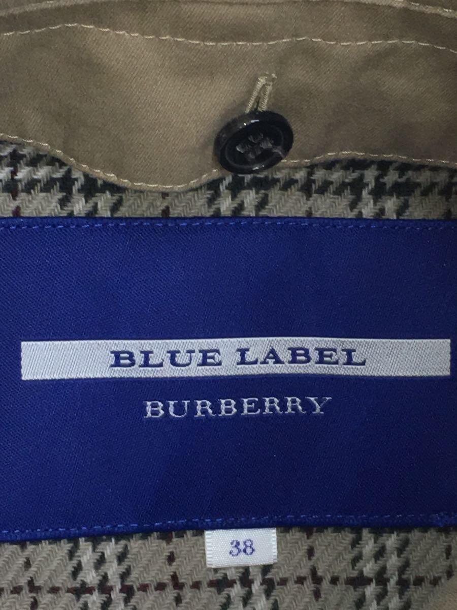 BURBERRY BLUE LABEL◆裏ノバチェックトレンチコート/38/コットン/BEG/無地_画像3