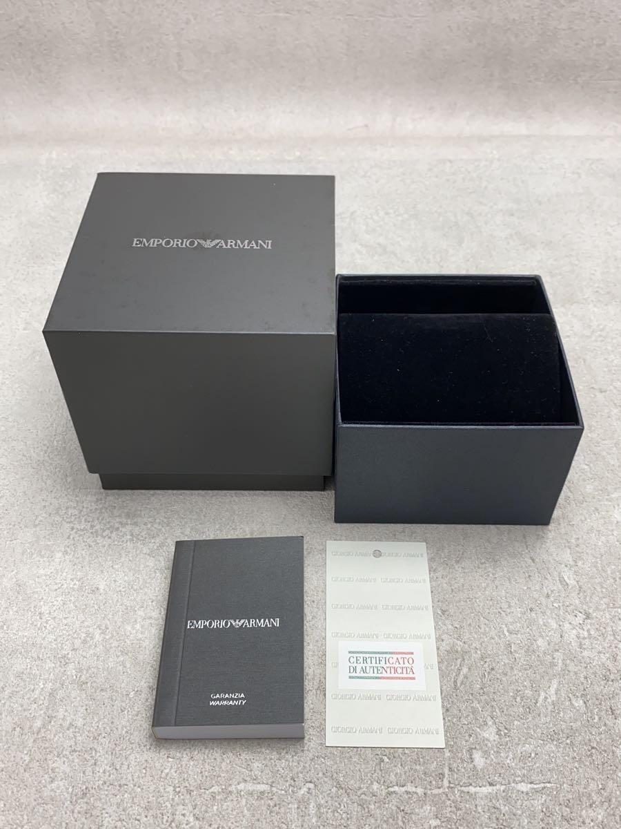 EMPORIO ARMANI◆自動巻腕時計/アナログ/レザー/BLK/BLK/SS/AR-0051/20231117日差+18_画像6