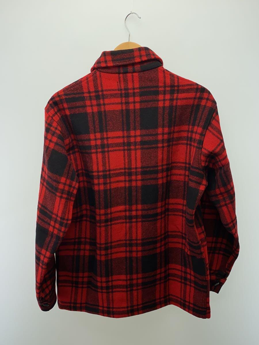 PENDLETON◆70s/ジャケット/S/ウール/RED/チェック/USED/タグホツレ有_画像2