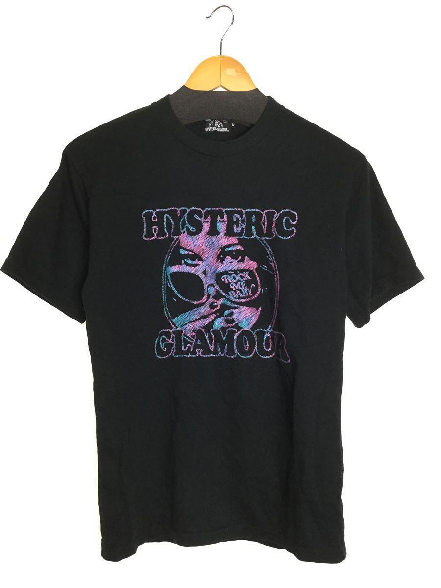 HYSTERIC GLAMOUR◆Tシャツ/S/コットン/BLK/02211CT06/STILL CRAZY刺繍Tシャツ_画像1